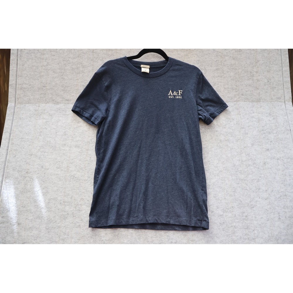 Abercrombie & Fitch Mens Muscle Fit‎ T-Shirt Navy Blue Heather Logo Size M